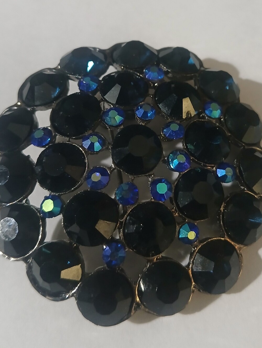 Vintage Blue AB Crystal Brooch